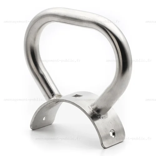 Poignée inox cadre bois rond